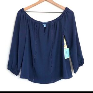 NWT CeCe French Riviera off shoulder blouse - S